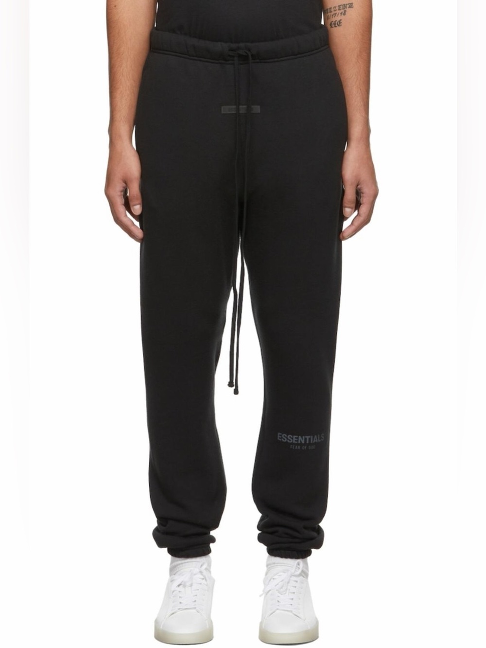 Fear‎ of God ESSENTIALS Cuffed Sweatpants Jet Black/Stretch Limo Medium Cotton